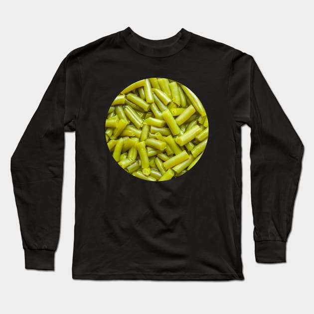 Green Beans Food Photograph Circle Long Sleeve T-Shirt by love-fi